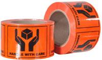 HANDLE WITH CARE printed labels on a roll (660 labels/roll) - Pomona