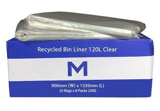 Small Wheelie Bin Liner 120L Clear - Matthews