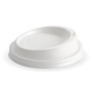 Hot Cup PS Lid Large (To Fit 6, 8, 10, 12, 16, 20oz) 90mm White - BioPak