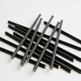 3Ply Drinking Straws REGULAR PLAIN BLACK - Epicure