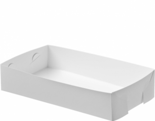 Folding Paper Food Trays Large, White - Castaway