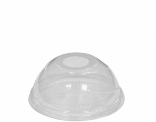 Costwise' P.E.T Cold Cup Lid Domed, with straw hole (suit 425ml cups) - Castaway