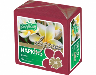 Elegance' Dinner Napkins, Quarter Fold, Wine Red - Castaway
