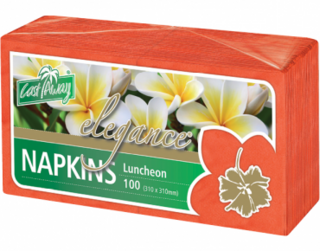 Elegance' Luncheon Napkins, Quarter Fold, Red - Castaway