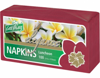 Elegance' Luncheon Napkins, Quarter Fold, Wine Red - Castaway