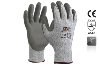 RAZOR X500 PU coated Cut Resistant Level 5 HPPE Fibre Liner , Size 11 - Esko