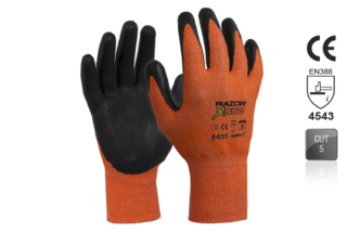 RAZOR X550 Nitrile coated Cut Resistant Level5 Orange SIZE 11 - Esko