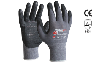 TOUCHLINE™ 'OpenSide', Nitrile 1/2 dip Foam coat w/micro dots, Size 8 - Esko
