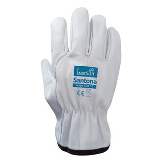 Cow Grain Natural Leather, Riggers Glove Santona Large Pack 12 Pairs - Bastion