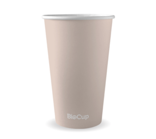 16oz Aqueous Coated Hot Paper BioCup, Stone - BioPak