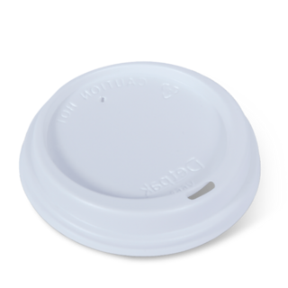 12 / 16 / 20oz (89mm) Smooth Hot Cup Lid White Fits: 89mm cup   - Detpak